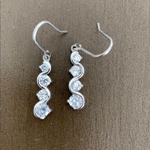 Cubic zirconium dangle earrings